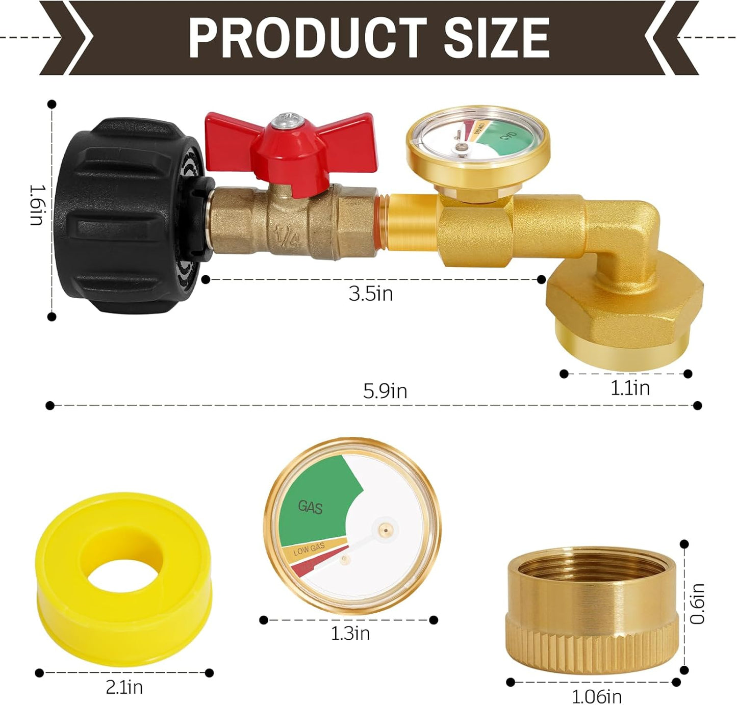 Propane Refill Adapter for 1lb Tanks for Refillable Propane Cylinder