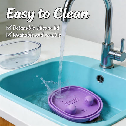 2pcs 2-in-1 No-Mess Snack Container,Lid Comes with Fingertip Cover