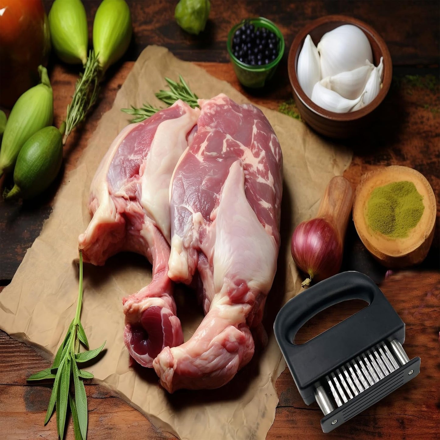 Meat Tenderizer Tool with 48 Stainless Steel Blades Cooking for Your Kitchen
