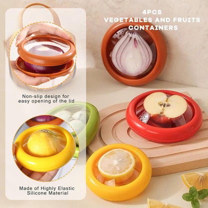 4 Pcs Vegetable and Fruit Storage Containers for Fridge