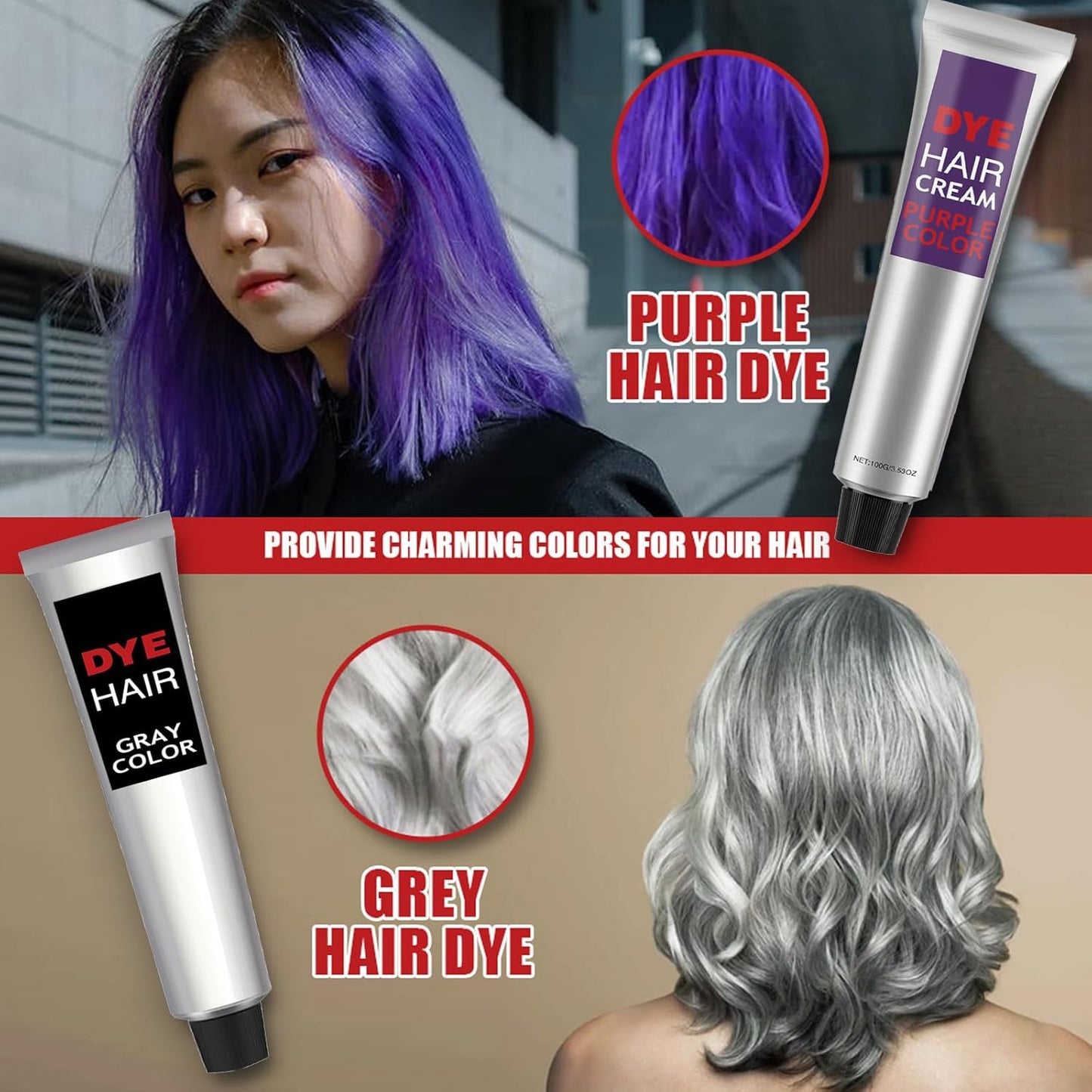 100g Herbal Essence Hair Dye Cream—Convenient Home Hair Dye Kit Gentle, Non-Irritating,  Safe for the Scalp