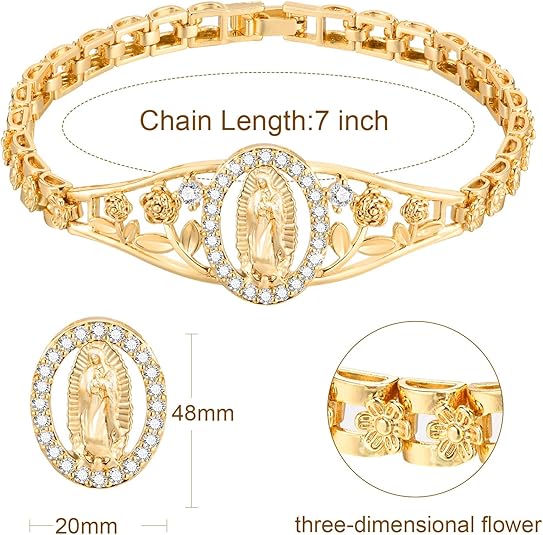 Virgin Mary Bracelets for Women-Hypoallergenic Non Tarnish Trendy Jewelry