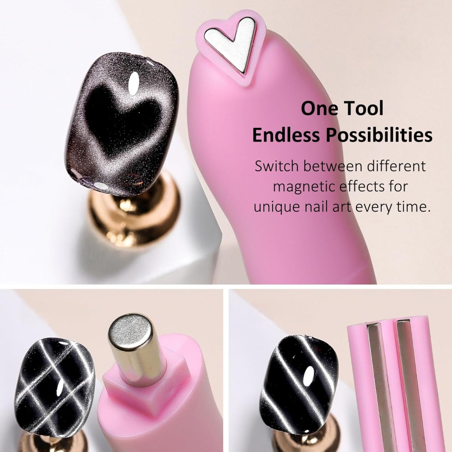3 in 1 Cat Eye Magnet for Nails Art Tools Heart Shape