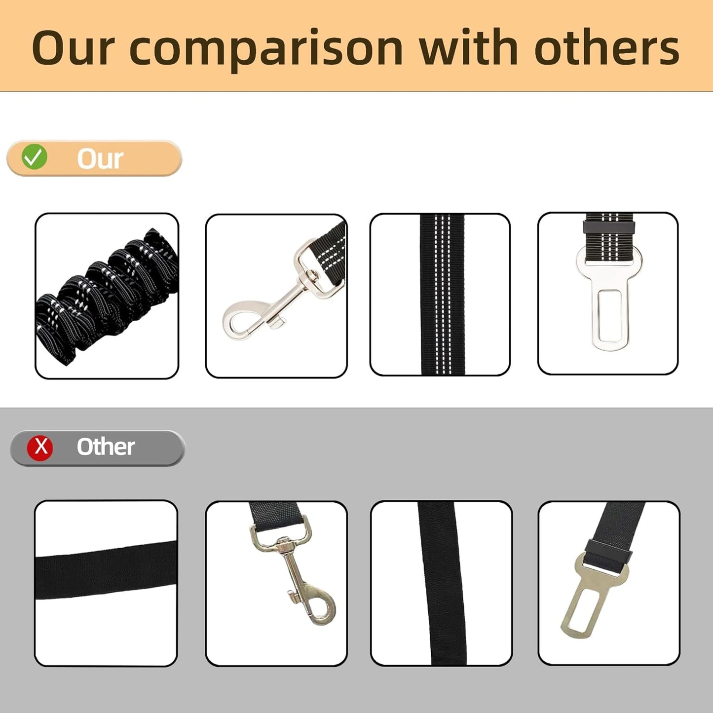 2Pcs/set 3 in 1 Pet Car Adjustable Seatbelt Leash