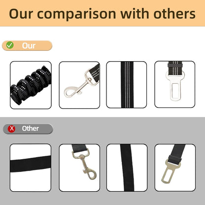 2Pcs/set 3 in 1 Pet Car Adjustable Seatbelt Leash