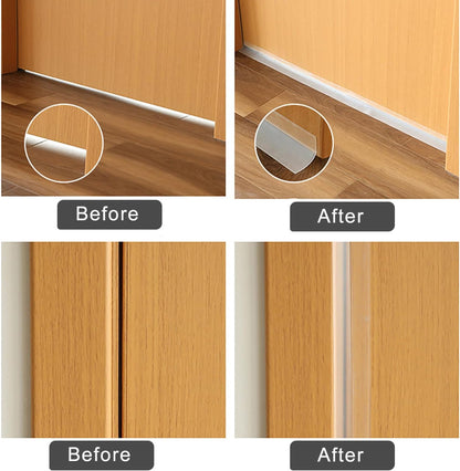 Silicone Clear Weather Stripping Door Seal,  Door Draft Stopper for Side of Door, Self-Adhesive Insulation Tape for Gaps (45mm;16Ft)