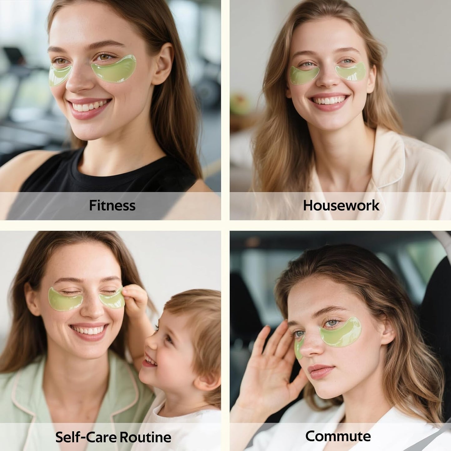 Avocado & Gold Hydrogel Eye Mask Set - Collagen Under Eye Patches to Reduce Puffiness, Dark Circles & Wrinkles