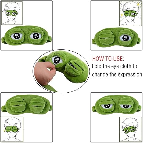 Sleep Masks,Eye Mask for Sleeping, Night Mask Sad Frog Cute Block Out Light