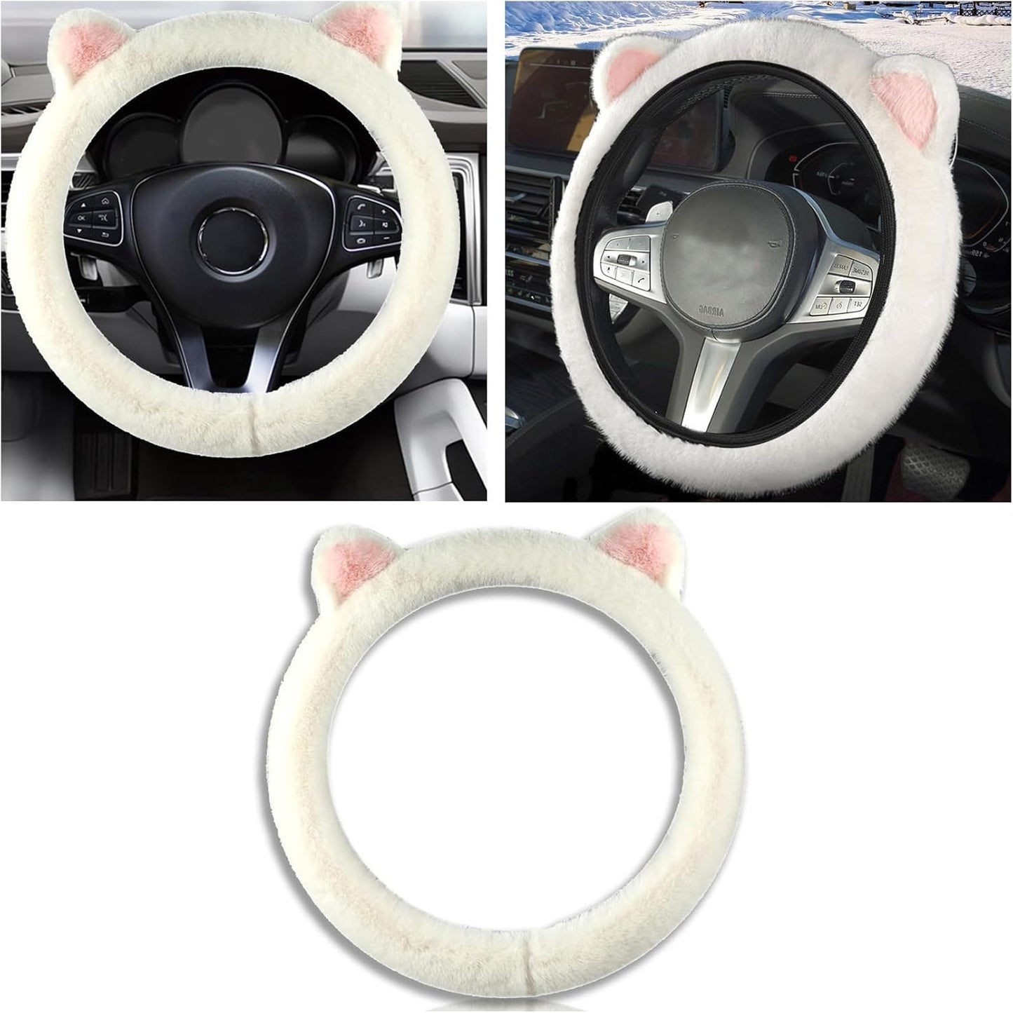 Cute Steering Wheel Protector with Kitty Cat Ears
