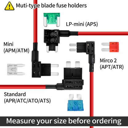 5 Sets Low Profile Mini Fuse Tap - Upgraded Locking Clip Adapter with 5A Fuse