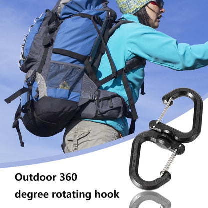 5pcs/set 360 Rotating Double Carabiner Outdoor Swivels Clip