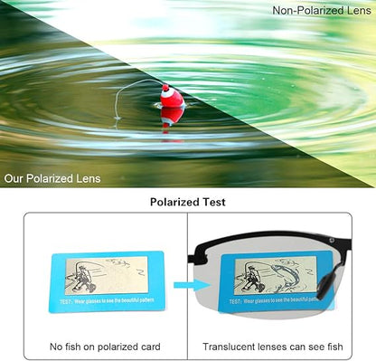 Photochromic Polarized Driving Sunglasses for Men - Day to Night Transition Safety Glasses