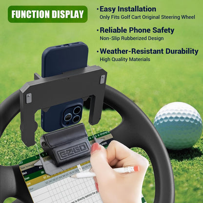 Golf Cart Steering Wheel Phone Mount Flip-Up Cell Phone Holder