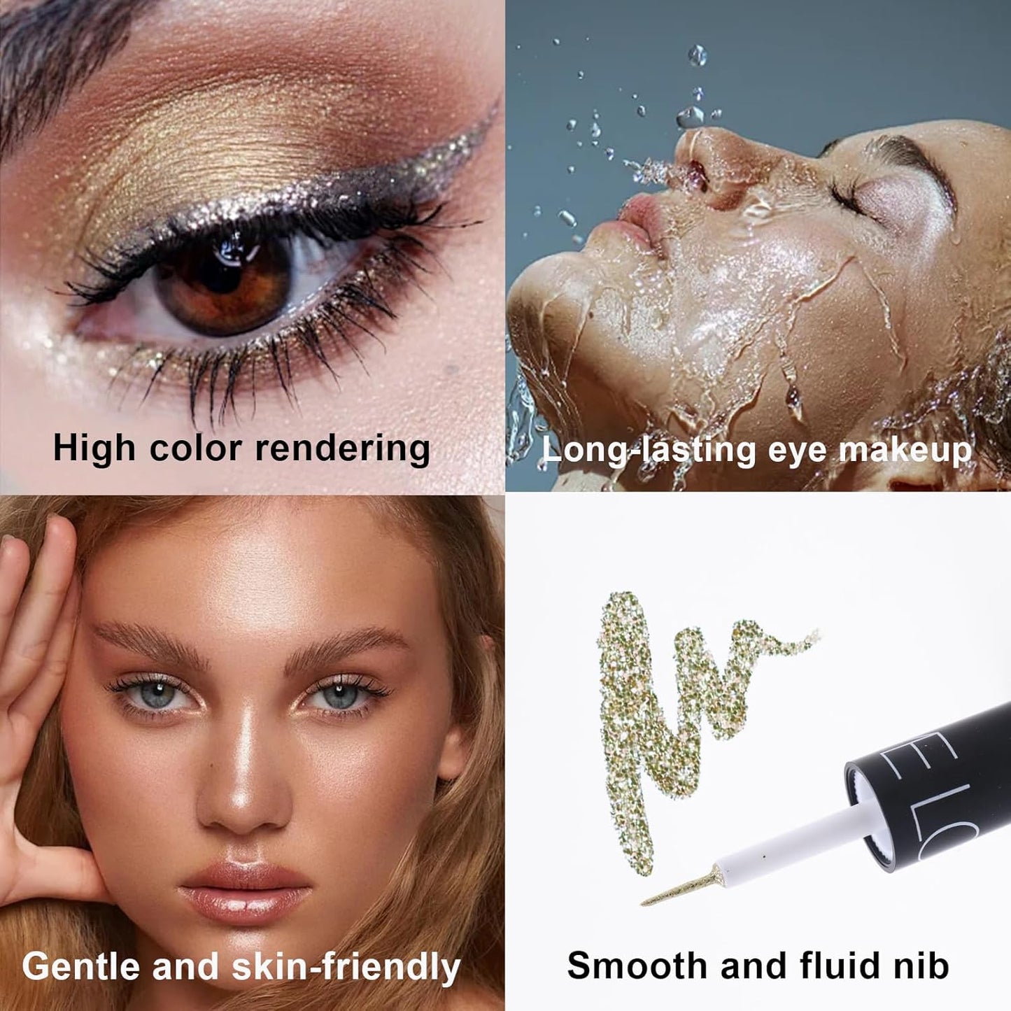 5pcs Diamond Glitter Eyeliner Set - Waterproof, Long-Lasting Sparkle for Eyes