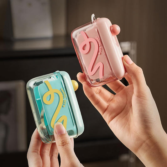 Travel Floss Picks Case - Automatic Pop-Up Dispenser, 10 Count Dental Flosser