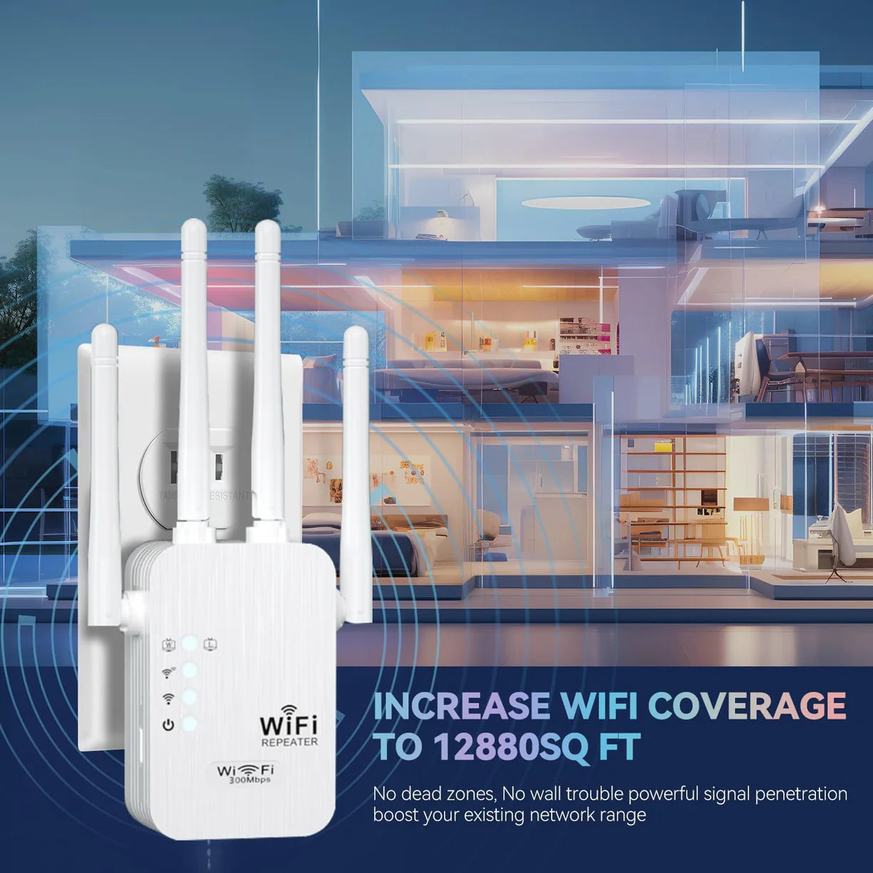 WiFi Extender Signal Booster, Internet Booster, Long Range WiFi Extender
