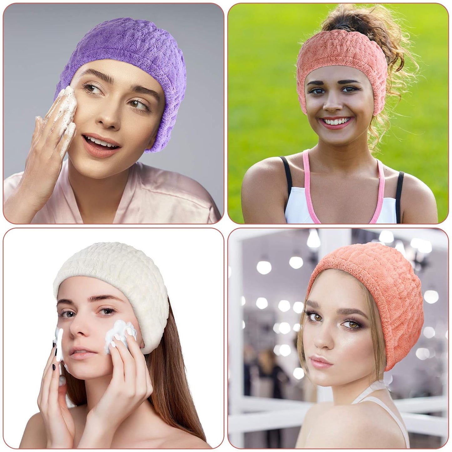 Extra Wide Band Spa Facial Microfiber Headband Elastic Makeup Headbands