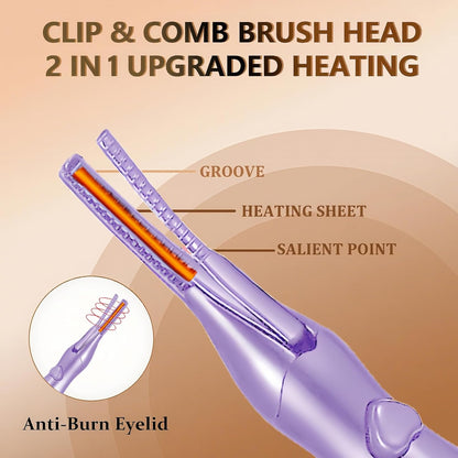 Heated Eyelash Curler - 2 in 1 Clip-Type Eyelash Curler