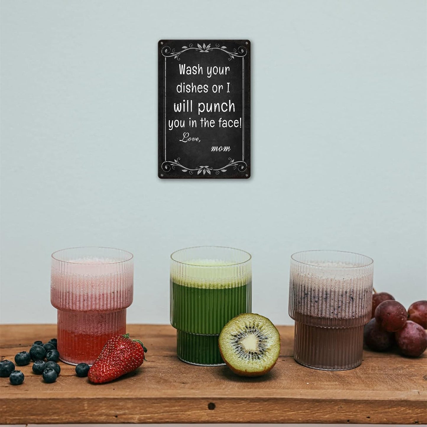 Kitchen Signs Wall Decor Funny Metal Tin Sign