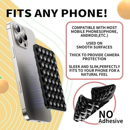 3Pcs Silicone Suction Cup Phone Case Mount - Double Sided, Strong Grip Holder for Selfie and Video