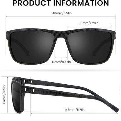 Square Polarized Golf Sunglasses for Men UV Protection