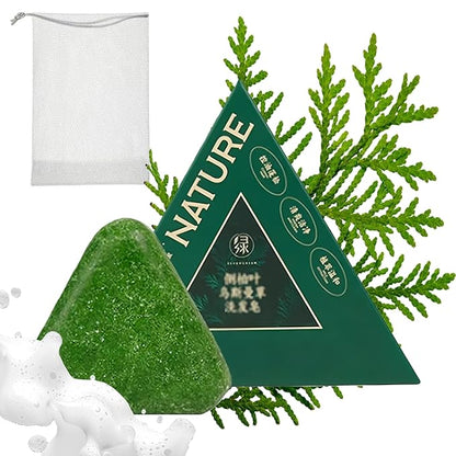 Green Soap Shampoo Bar - Hair Strengthening Nature Triangle Shampoo Bar For All Hair Types