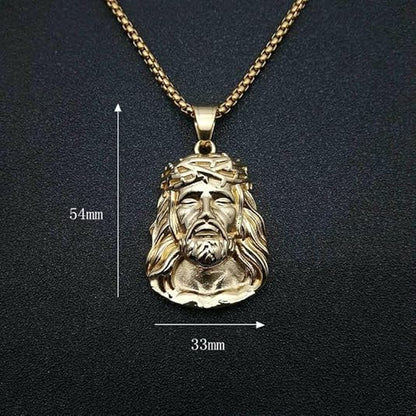 Jesus Charm Men's Necklace Chain Hip Hop Pendant with Chain