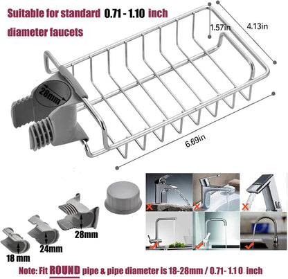 Kitchen Sink Caddy Organizer Over Faucet Sponge Holder