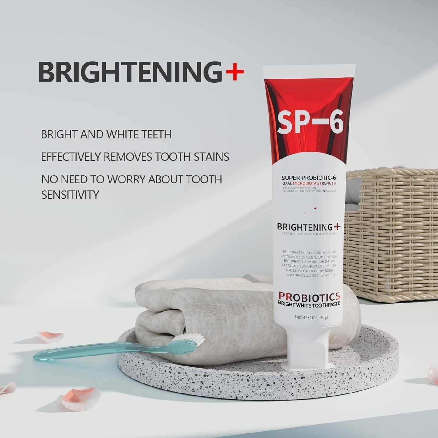 Fresh Mint Flavor SP-6 Probiotic Toothpaste for Teeth Whitening & Gum Health