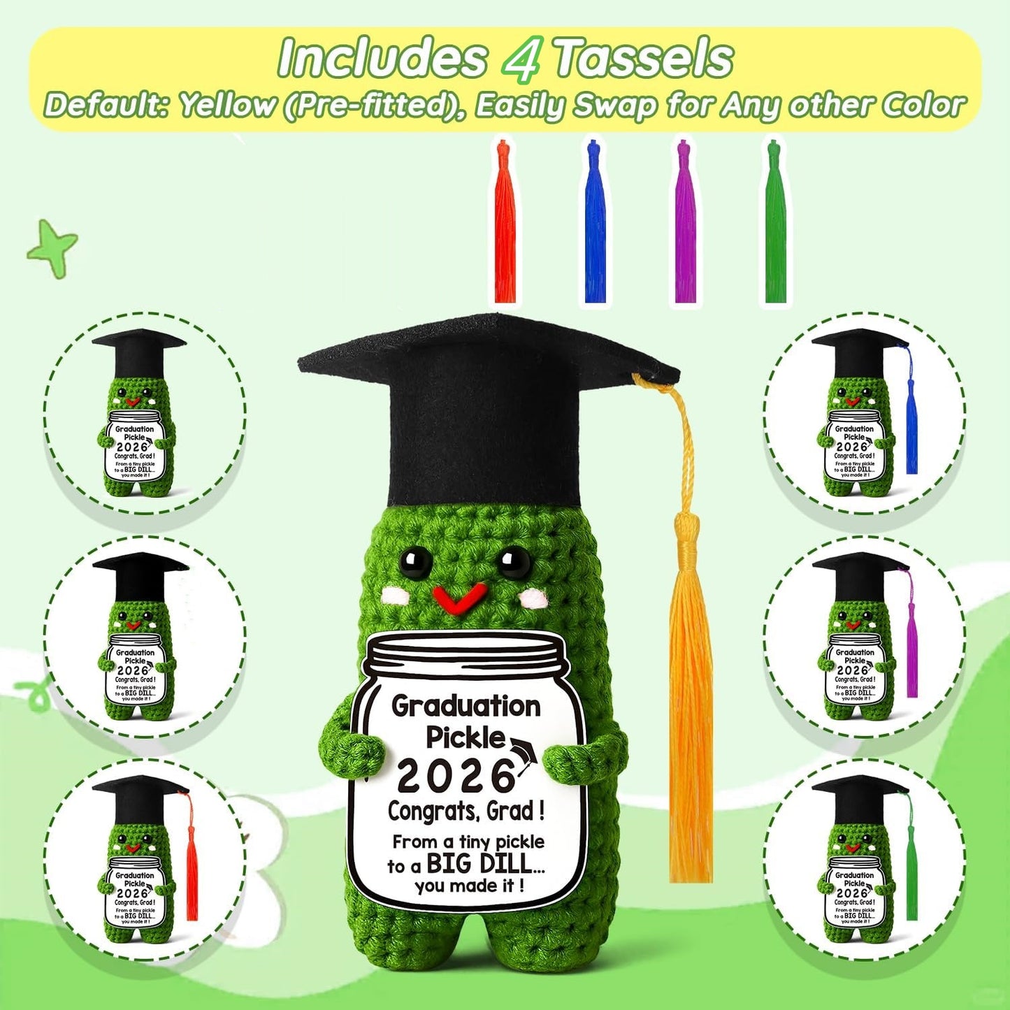 Graduation Gifts Graduation Decorations 2026 Pickle Funny Handmade Crochet Grad Gifts