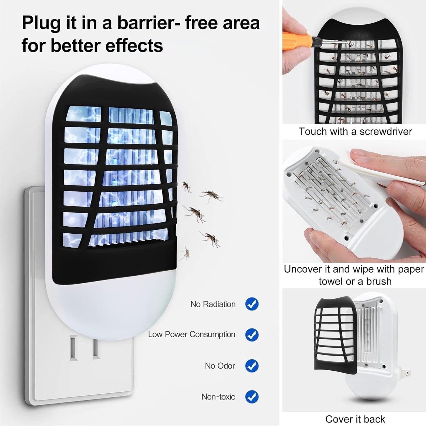 Bug Zapper Indoor,Fly Trap for Indoors Electronic Mosquitoes Killer Mosquito Zapper