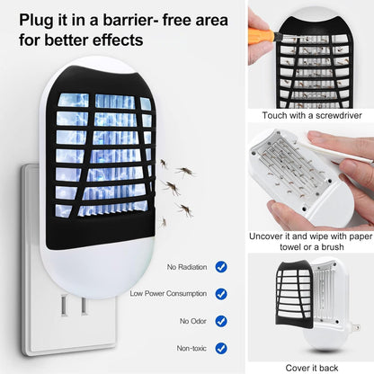 Bug Zapper Indoor,Fly Trap for Indoors Electronic Mosquitoes Killer Mosquito Zapper