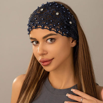 3Pcs Elegant Beadwork Flower Headband High Skull Hairband 1920s Fascinator Hairhoop