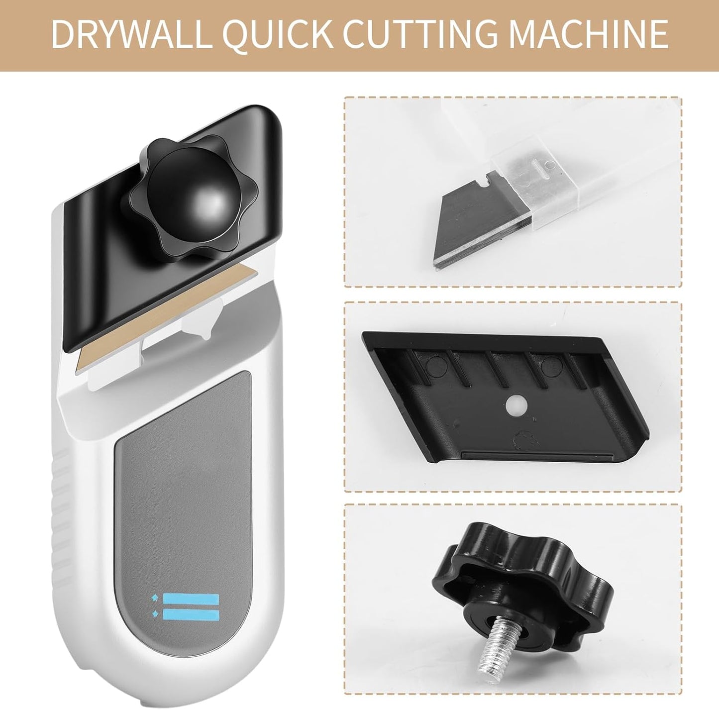 Plasterboard V Chamfer, 45° 90° Drywall Trimming Tool With 10 Blades