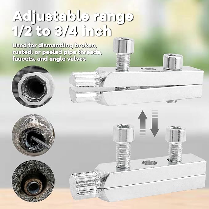 Broken Pipe Extractor Tool for Damaged Bolt and Faucet Removal, Pipe Screw Remover and Easy Out Valve Extractor Set