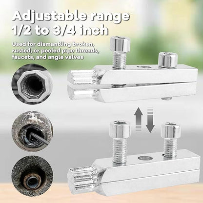 Broken Pipe Extractor Tool for Damaged Bolt and Faucet Removal, Pipe Screw Remover and Easy Out Valve Extractor Set