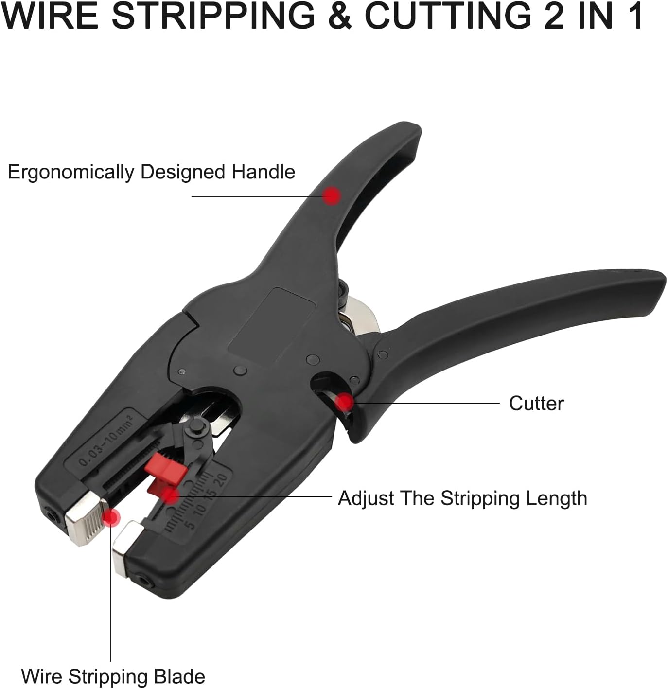 2 in 1 Wire Stripping Tool Works for Electronic,Electric,Automotive