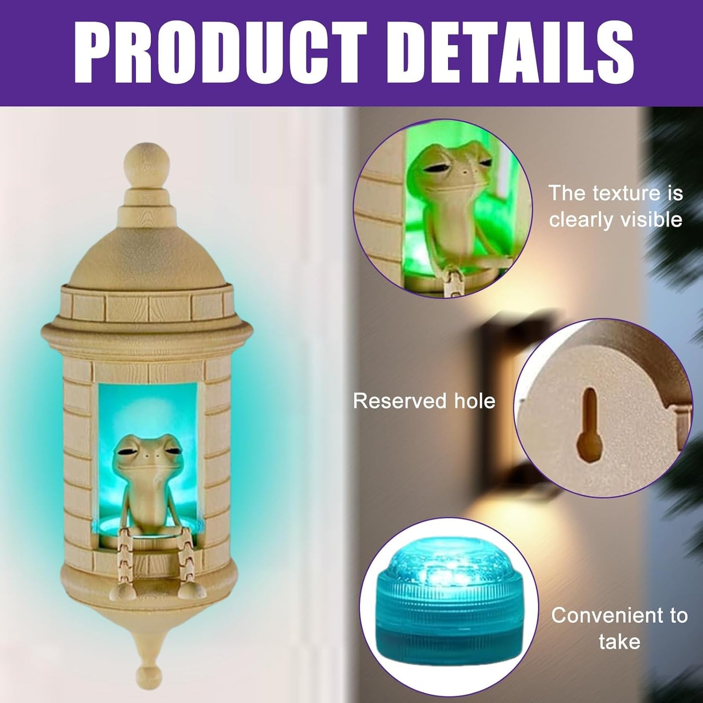 Wall Mounted Frogs Lamp Remote Operations Color Changing LED
