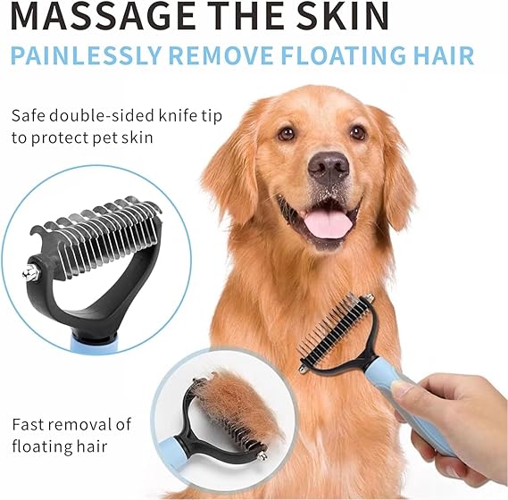 Dog Grooming Brush Hair Removal Comb For Dogs Cat Detangler Dematting Brush Grooming Tool