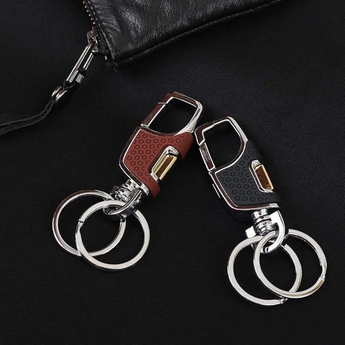3PCS Heavy Duty Keychain with 2 Metal Key Rings