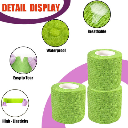 3 Pack 2 Inches Self Adhesive Bandage Wrap Vet Wrap