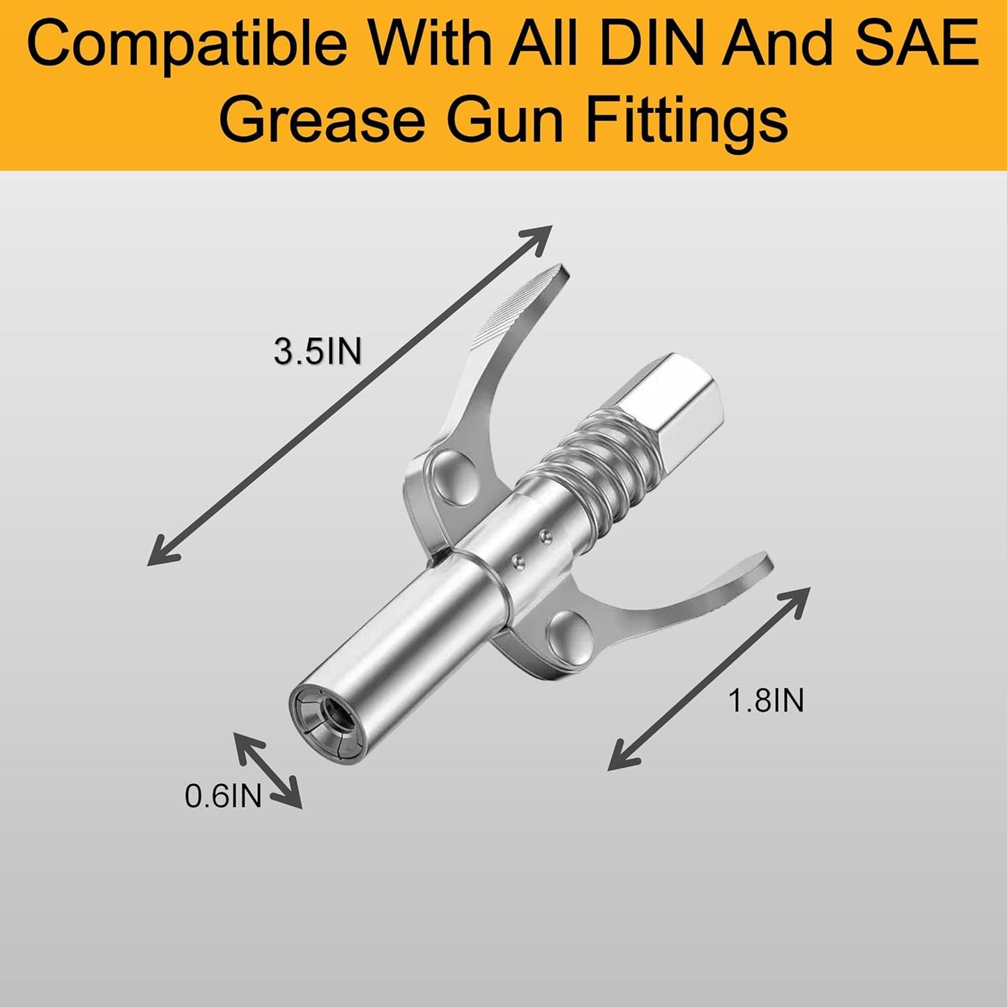 2PCS 12000 PSI High Pressure Leak-Proof Grease Gun Coupler for Automotive Farm Industrial Use
