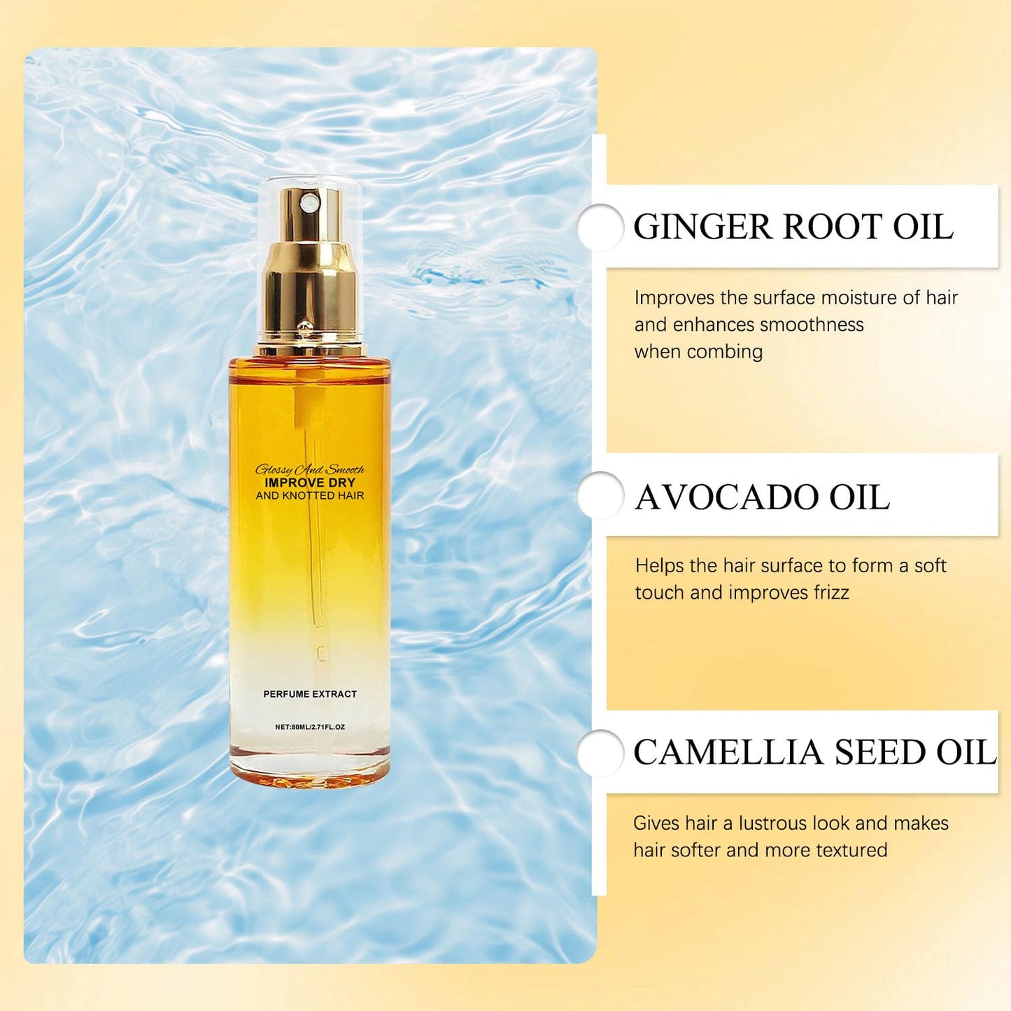 Smoothing Hair Serum Oil Gently Nourishes and Smooths Strands — Daily Hair Care