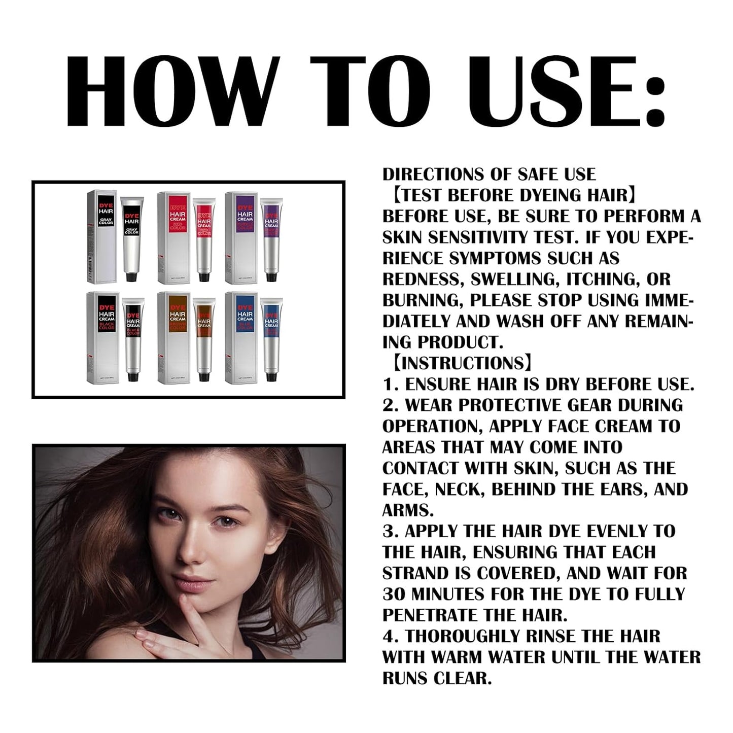100g Herbal Essence Hair Dye Cream—Convenient Home Hair Dye Kit Gentle, Non-Irritating,  Safe for the Scalp