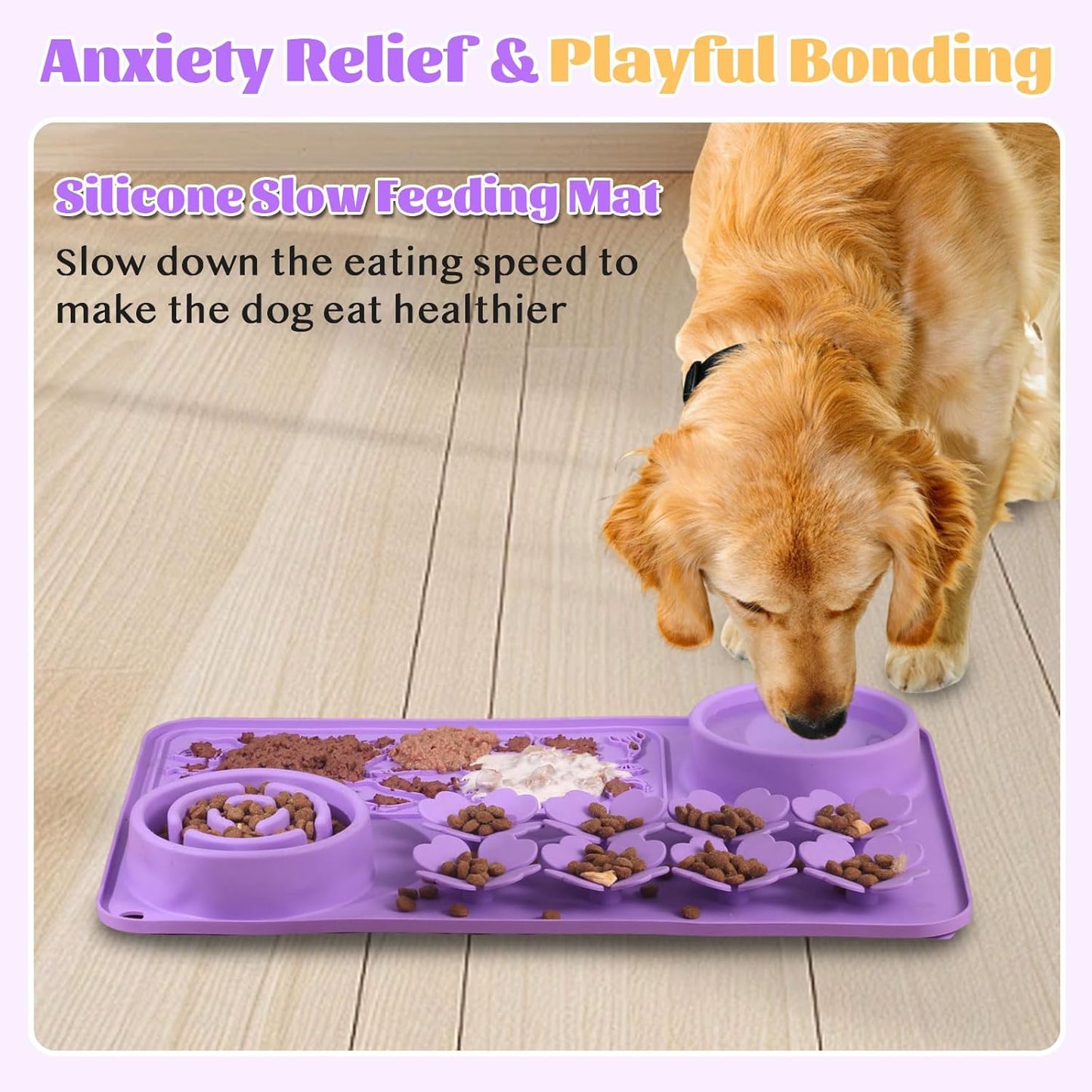 Slow Feeder Bowl Silicone Lick Mat for Dogs & Cats