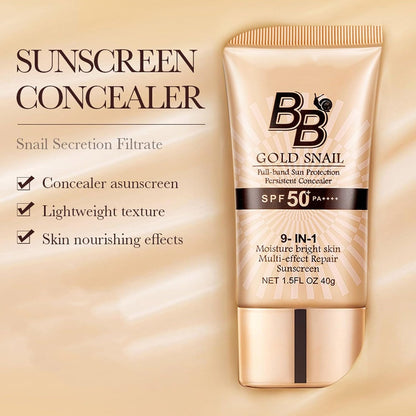 2PCS Sunscreen Cover BB Cream - Tinted Moisturizer with Full Coverage Concealer, SPF50+ PA++++, Long-Lasting Lightweight Formula