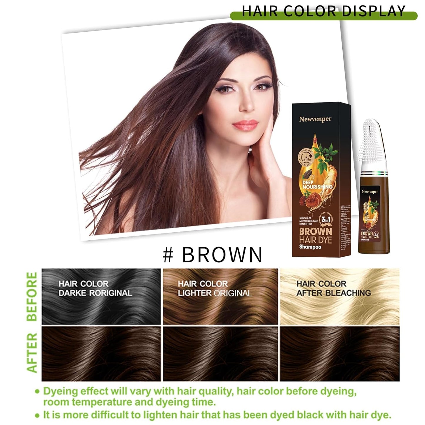 Hair comb Dye Shampoo For Gray Hair and Beard Coverage