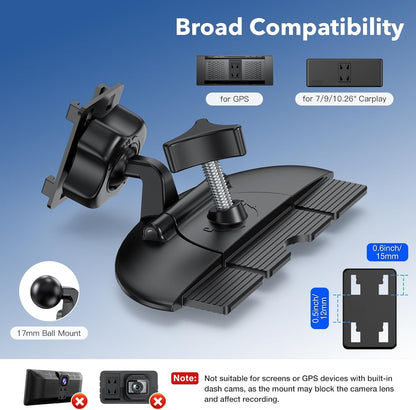 CD Slot CarPlay Screen Mount for 7–10.5" Displays, Stable Anti-Vibration Holder for CarPlay & Android Auto Screens