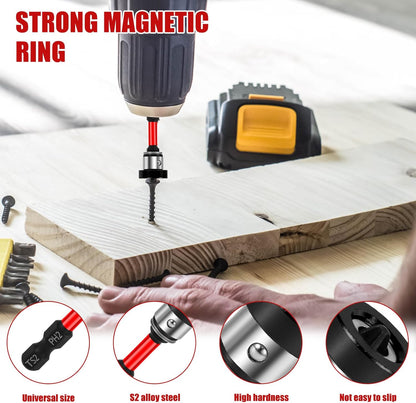 5Pcs Drywall Screw Setter, Magnetic Positioning Screwdriver Bits PH2 Bits, 1/4" Hex Shank Drywall Screw Bit