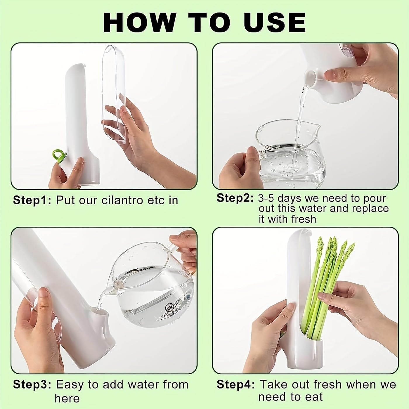 BPA-Free Vegetable Saver Pod with Water Reservoir Case for Refrigerator Fresh Storage